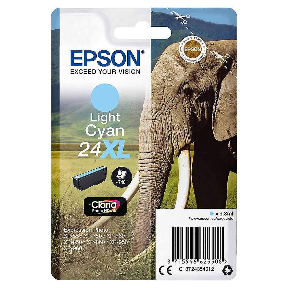 Epson 24XL Original Druckerpatrone Cyan hell hohe Kapazität T2435