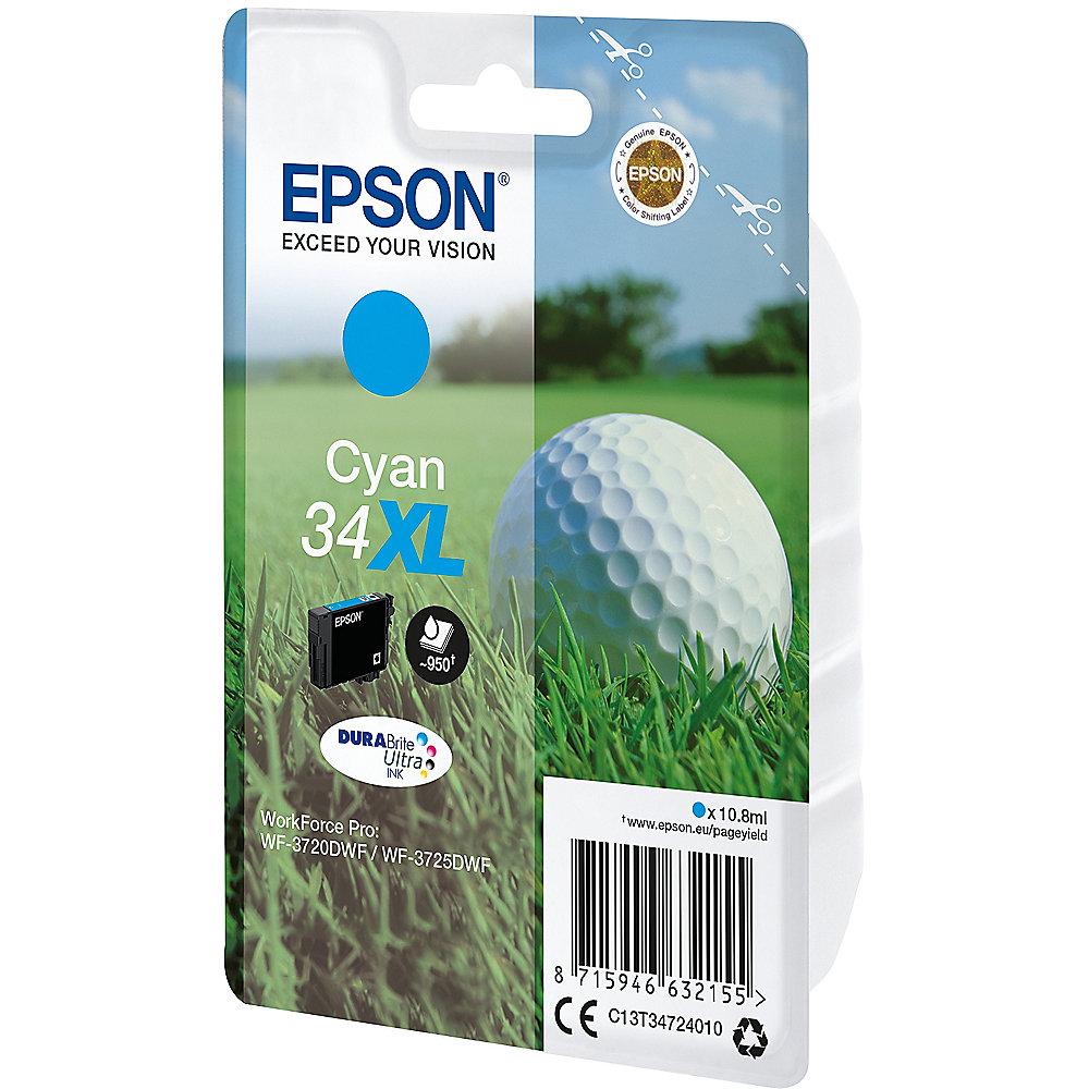 Epson 34XL Original Druckerpatrone Cyan hohe Kapazität T3472