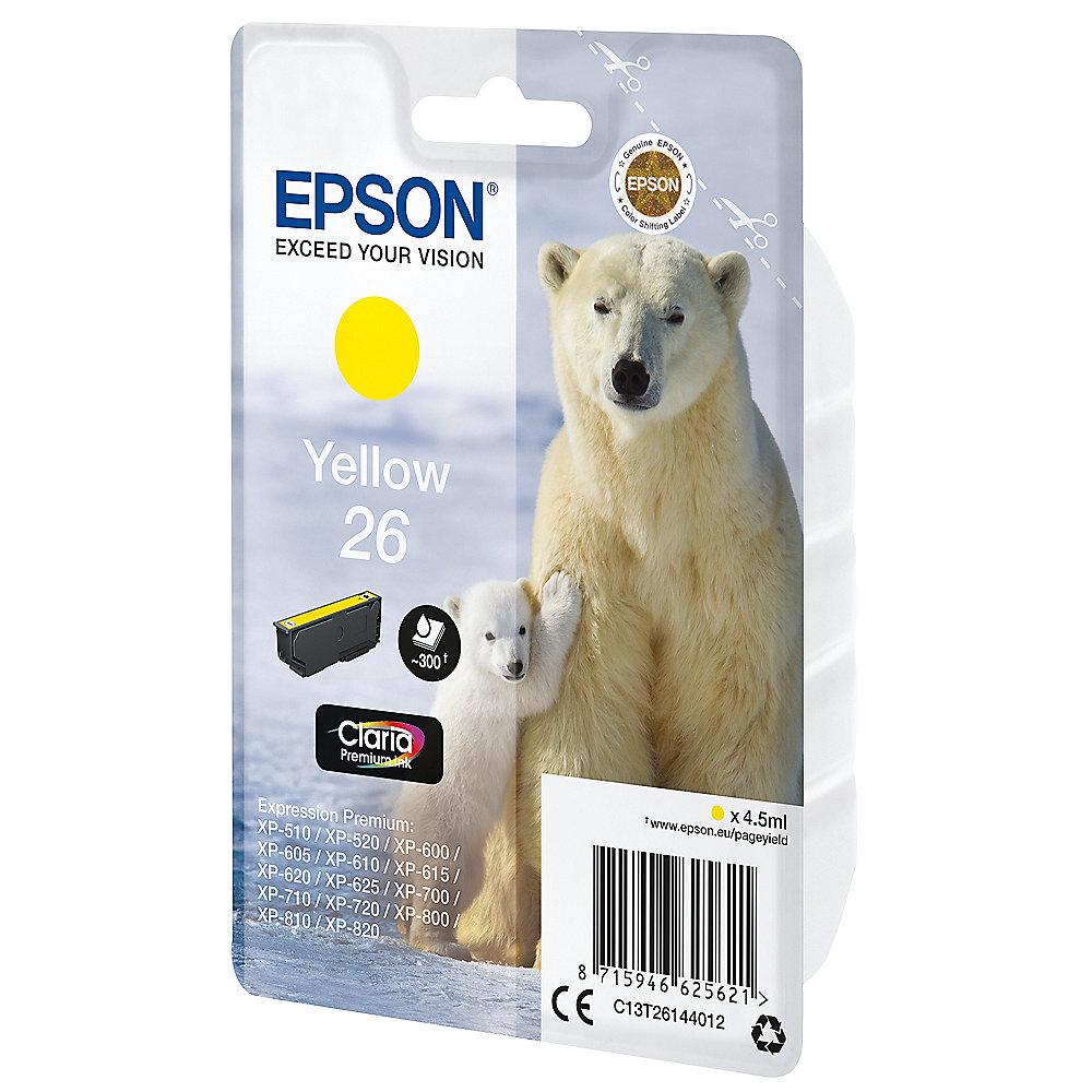 Epson C13T26144012 Druckerpatrone 26 Gelb Claria Premium Ink