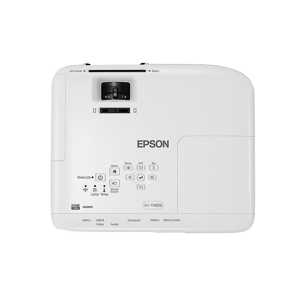 EPSON EH-TW650 3LCD Heimkino 1080p 3.100 Lumen 15.000:1 Full-HD WLAN