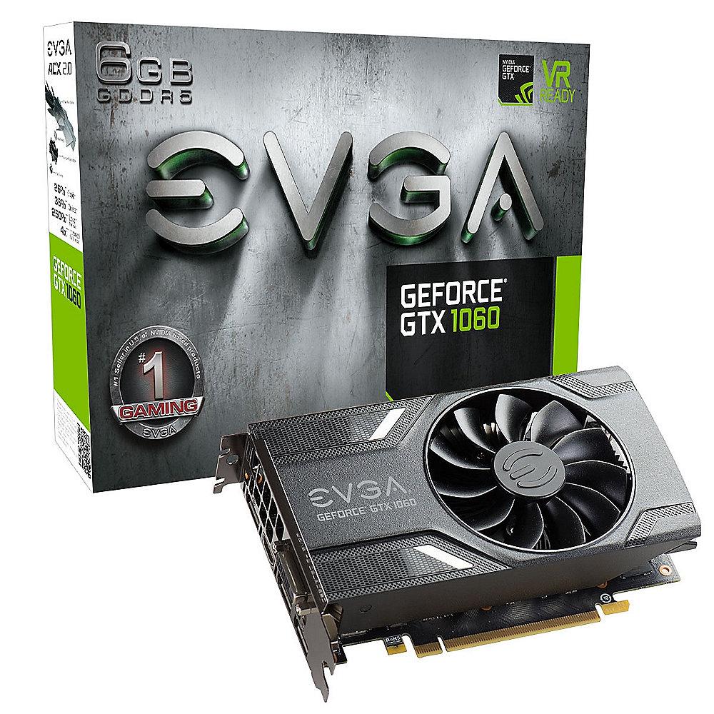 EVGA GeForce GTX 1060 Gaming ACX 2.0 6GB GDDR5 DVI/HDMI/3xDP Grafikkarte, EVGA, GeForce, GTX, 1060, Gaming, ACX, 2.0, 6GB, GDDR5, DVI/HDMI/3xDP, Grafikkarte