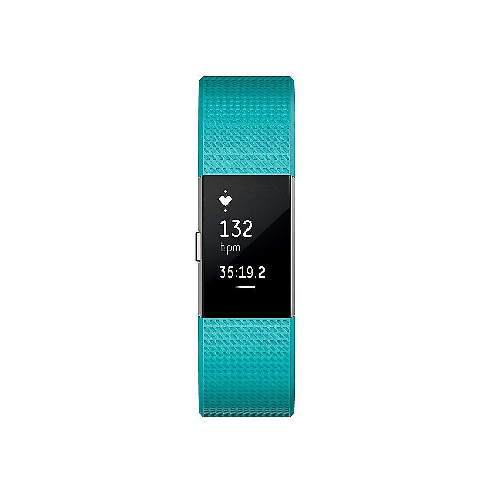 Fitbit Charge 2 Armband zur Herzfrequenz- und Fitnessaufzeichnung türkis large, Fitbit, Charge, 2, Armband, zur, Herzfrequenz-, Fitnessaufzeichnung, türkis, large