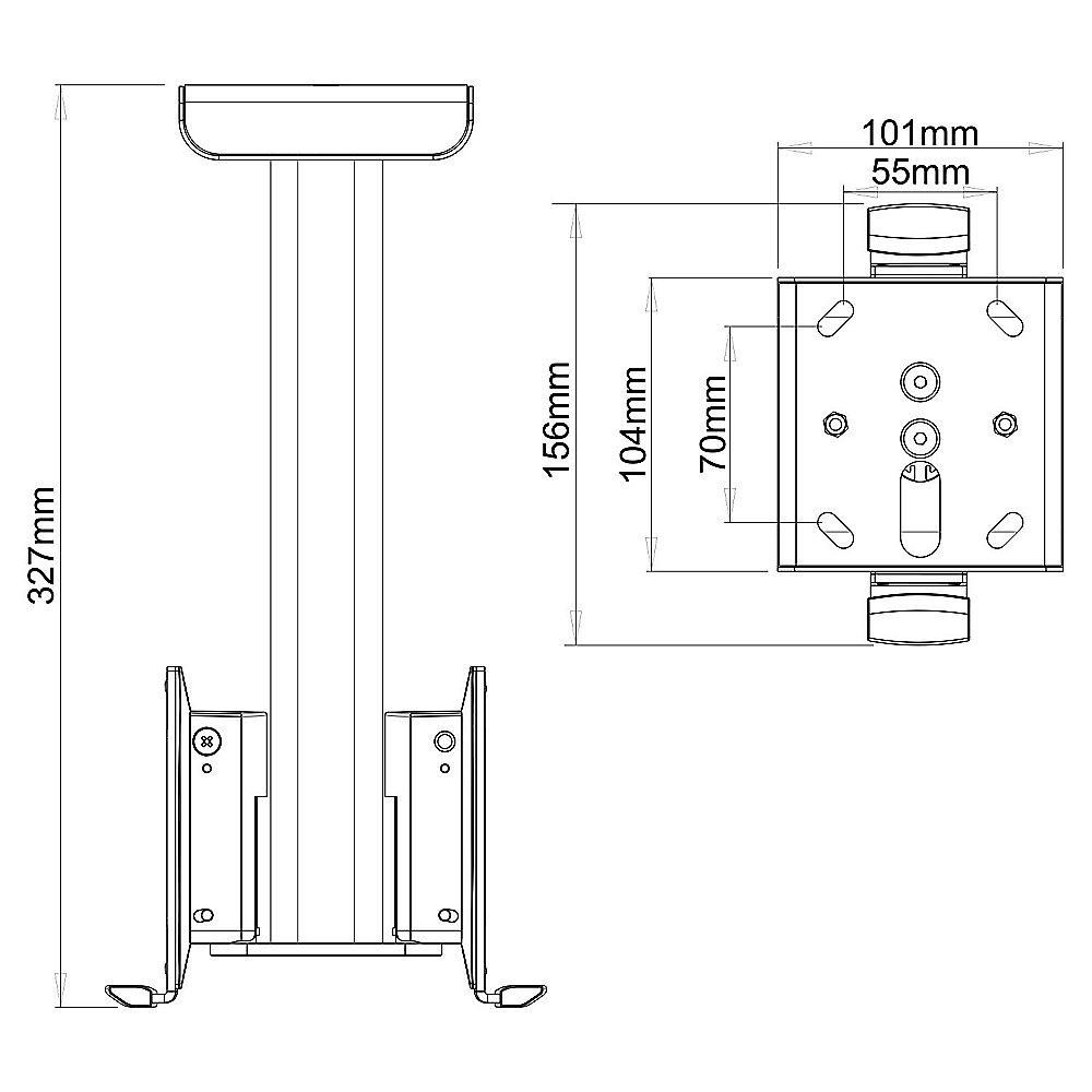 Flexson SONOS PLAY:1 Doppel-Deckenhalter Kabelführung neigbar schwenkbar weiß