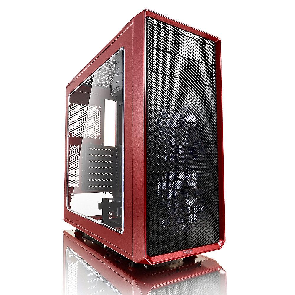 Fractal Design Focus G ATX Gaming Gehäuse mit Seitenfenster, Rot