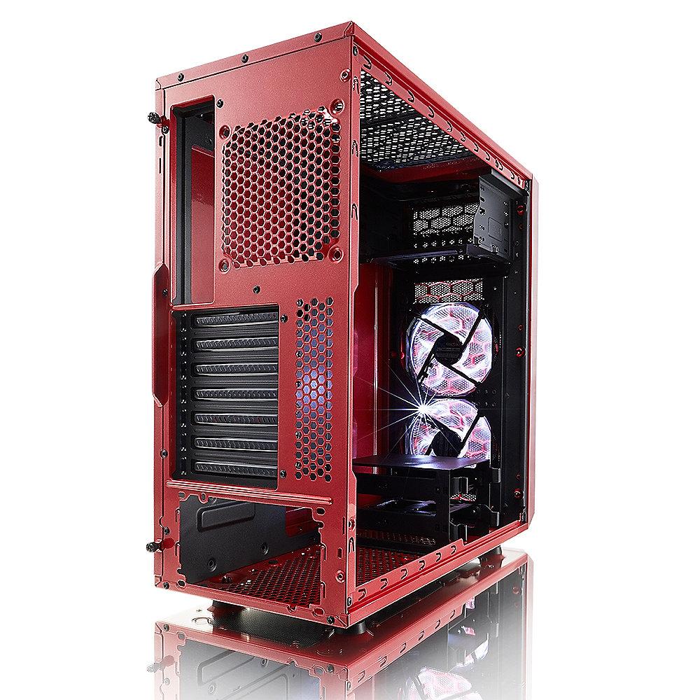 Fractal Design Focus G ATX Gaming Gehäuse mit Seitenfenster, Rot