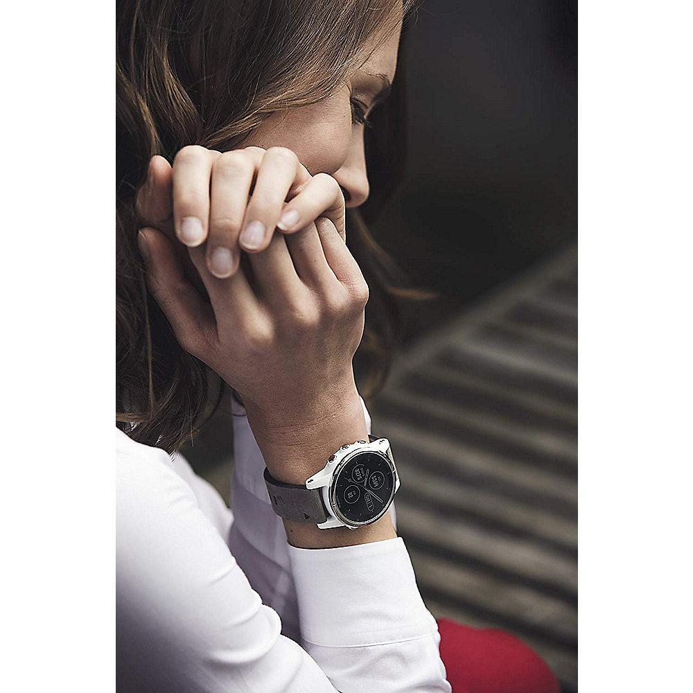 Garmin Fenix 5 Plus GPS-Multisport-Smartwatch silber mit schwarzem Armband
