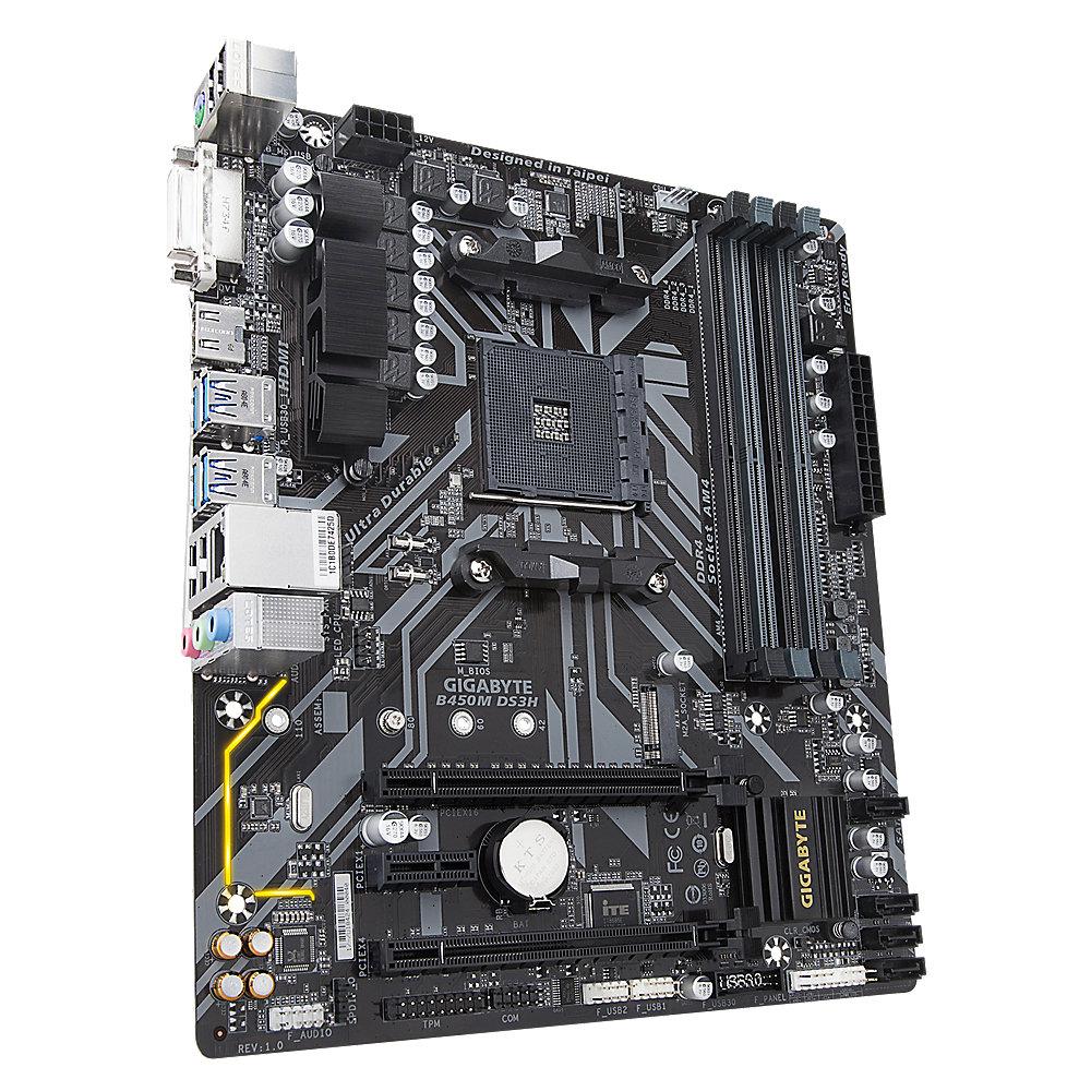 Gigabyte B450M DS3H mATX Mainboard Sockel AM4 M.2/HDMI/DVI