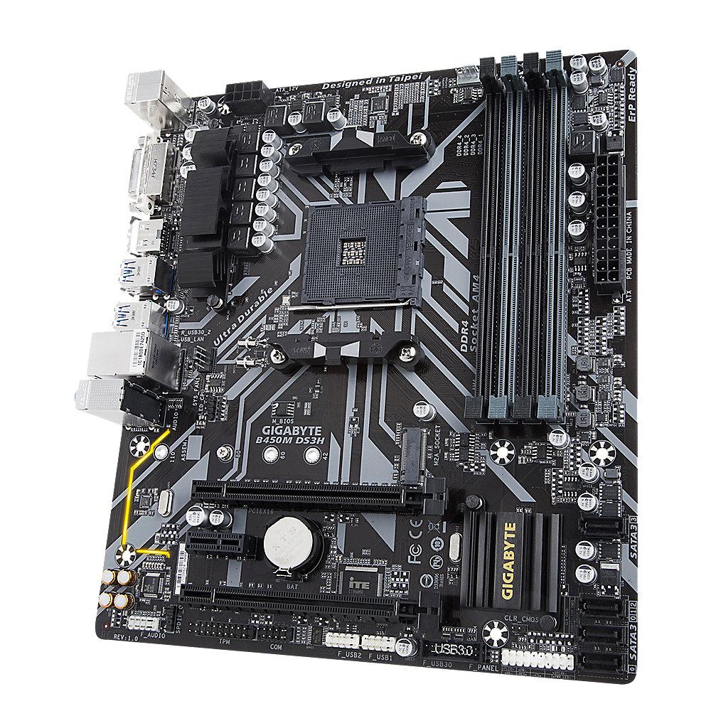 Gigabyte B450M DS3H mATX Mainboard Sockel AM4 M.2/HDMI/DVI