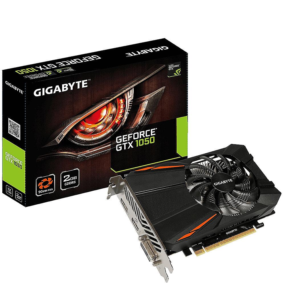 Gigabyte GeForce GTX 1050 2GB GDDR5 Grafikkarte DVI/HDMI/DP, Gigabyte, GeForce, GTX, 1050, 2GB, GDDR5, Grafikkarte, DVI/HDMI/DP