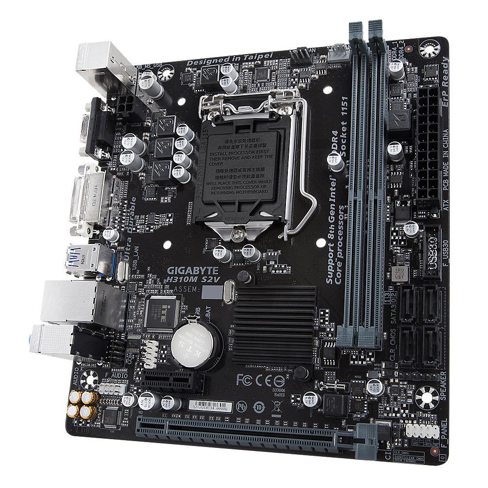 Gigabyte H310M S2V mATX Mainboard 1151v2 (Coffee Lake), VGA, DVI
