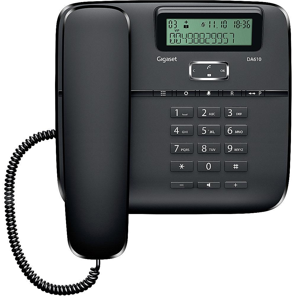 Gigaset DA610 schnurgebundenes Festnetztelefon (analog), schwarz, Gigaset, DA610, schnurgebundenes, Festnetztelefon, analog, schwarz