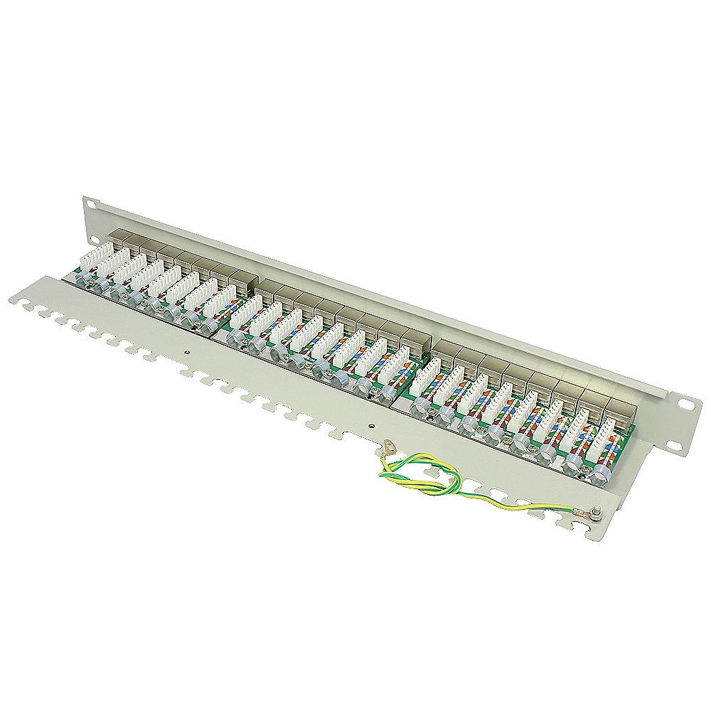 Good Connections Patch Panel 19" Zoll CAT6A geschirmt STP 1HE 24-Port grau