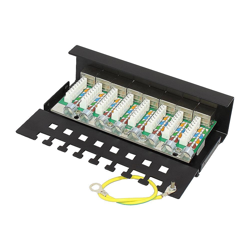 Good Connections Patch Panel Desktop CAT6A geschirmt STP 8-Port schwarz, Good, Connections, Patch, Panel, Desktop, CAT6A, geschirmt, STP, 8-Port, schwarz