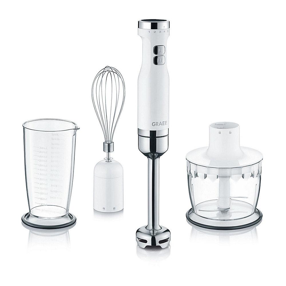 Graef HB 501 Stabmixer mit 3-teiligem Zubehör-Set, weiß