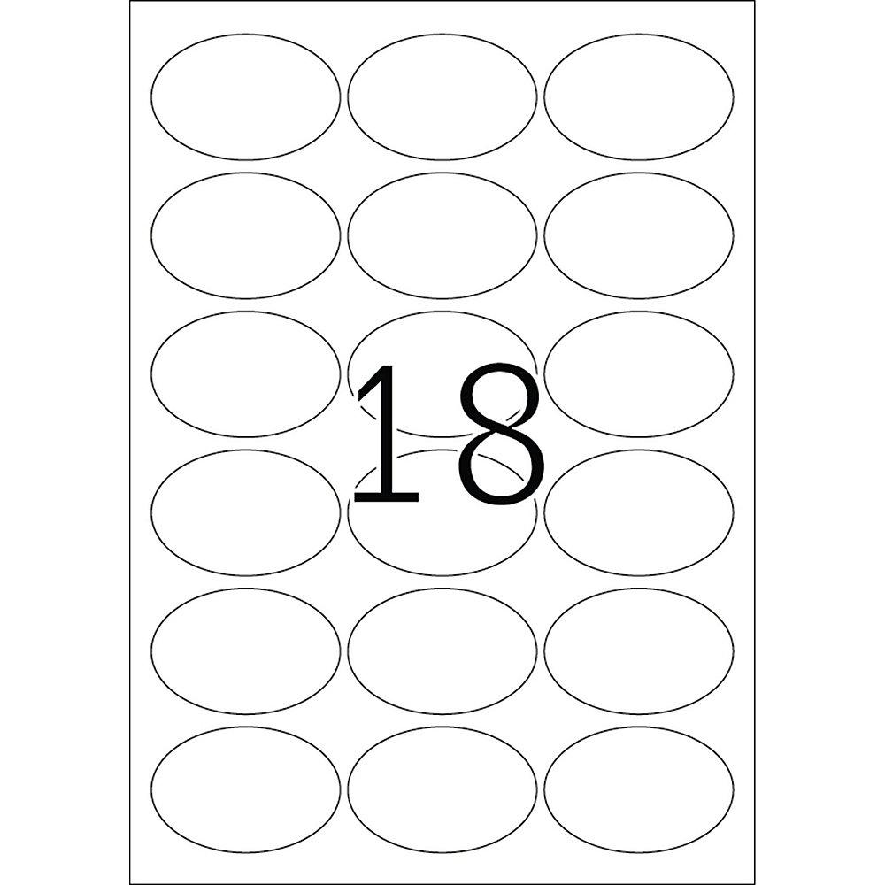 HERMA 4358 Etiketten A4 weiß 63,5x42,3 mm oval Movables/ablösbar matt 450 St., HERMA, 4358, Etiketten, A4, weiß, 63,5x42,3, mm, oval, Movables/ablösbar, matt, 450, St.