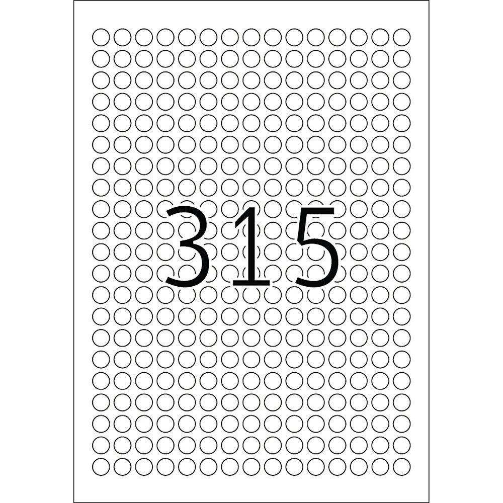 HERMA 4385 Etiketten A4 weiß Ø 10 mm rund Movables/ablösbar matt 7875 St.