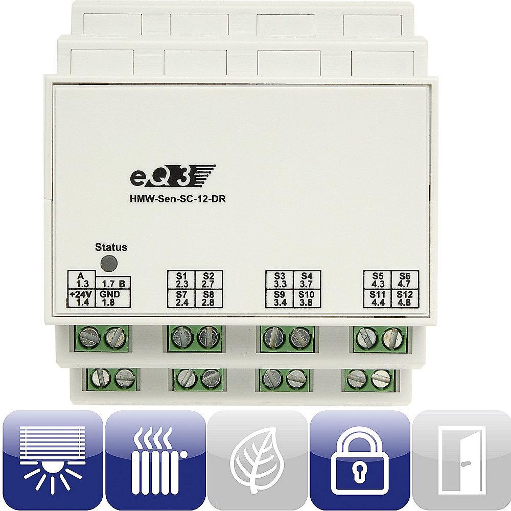 HomeMatic 85840 Wired RS485 Schließerkontakt 12 Eingänge HMW-Sen-SC-12-DR, HomeMatic, 85840, Wired, RS485, Schließerkontakt, 12, Eingänge, HMW-Sen-SC-12-DR