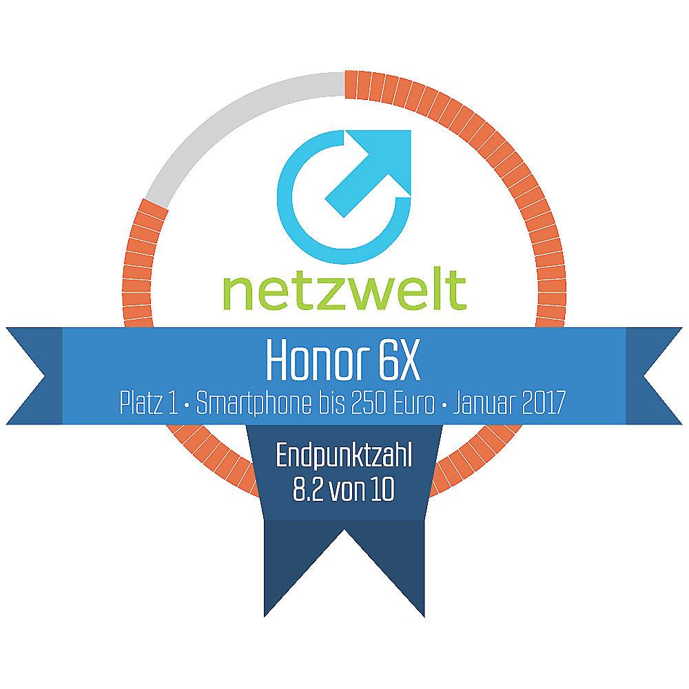 Honor 6X silver Android Smartphone mit Dual-Kamera