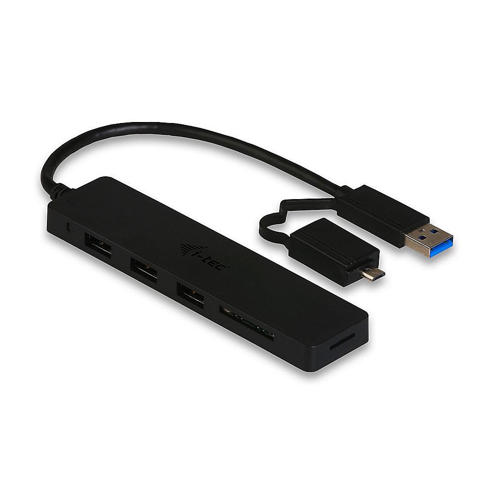 i-tec USB 3.0 Slim HUB 3-Port mit Speicherkartenlesegerät und OTG Adapter, i-tec, USB, 3.0, Slim, HUB, 3-Port, Speicherkartenlesegerät, OTG, Adapter