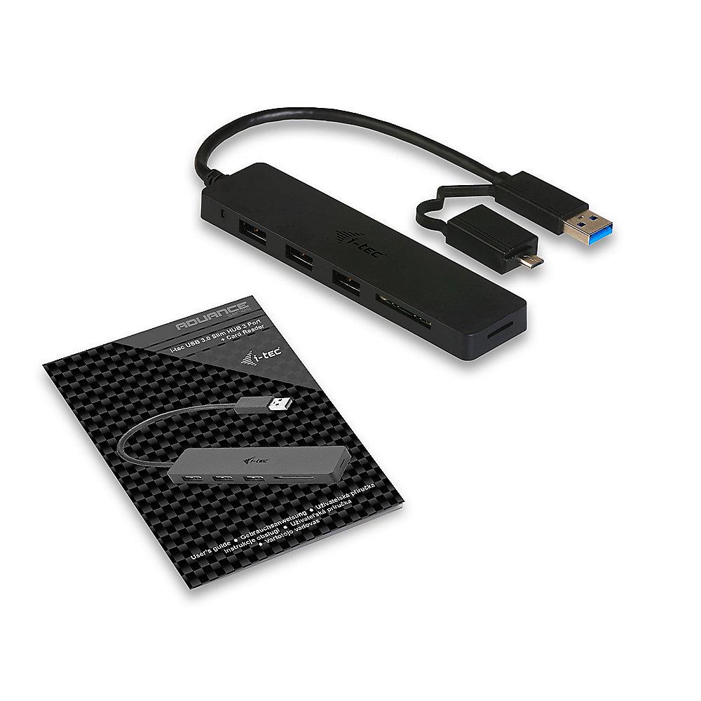 i-tec USB 3.0 Slim HUB 3-Port mit Speicherkartenlesegerät und OTG Adapter