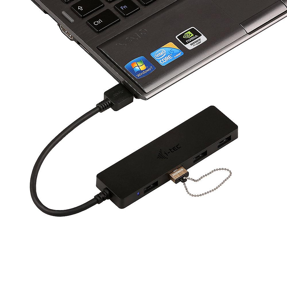 i-tec USB HUB 4 port USB 3.0 passiv ohne Netzadapter schwarz U3HUB404