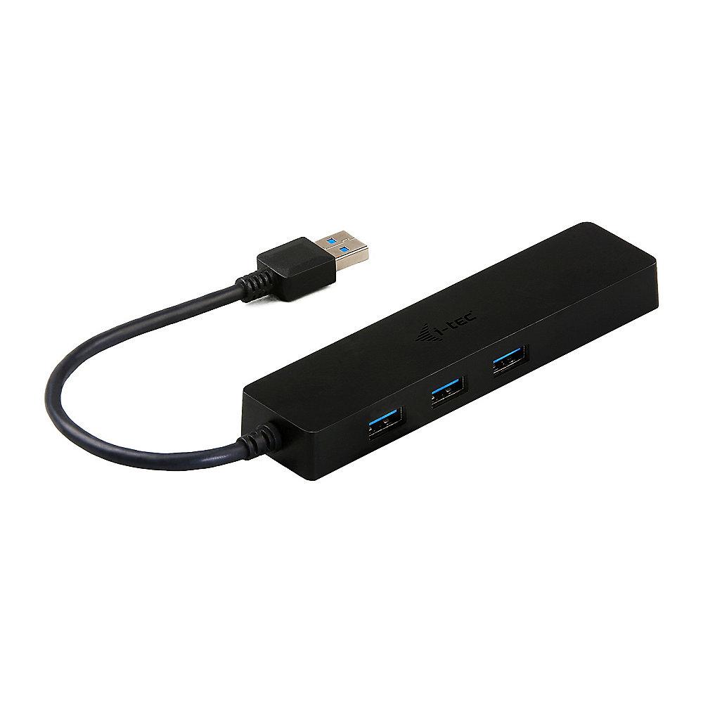 i-tec USB HUB Slim 3-Port USB 3.0   RJ-45 Gigabit Ethernet Adapter schwarz, i-tec, USB, HUB, Slim, 3-Port, USB, 3.0, , RJ-45, Gigabit, Ethernet, Adapter, schwarz