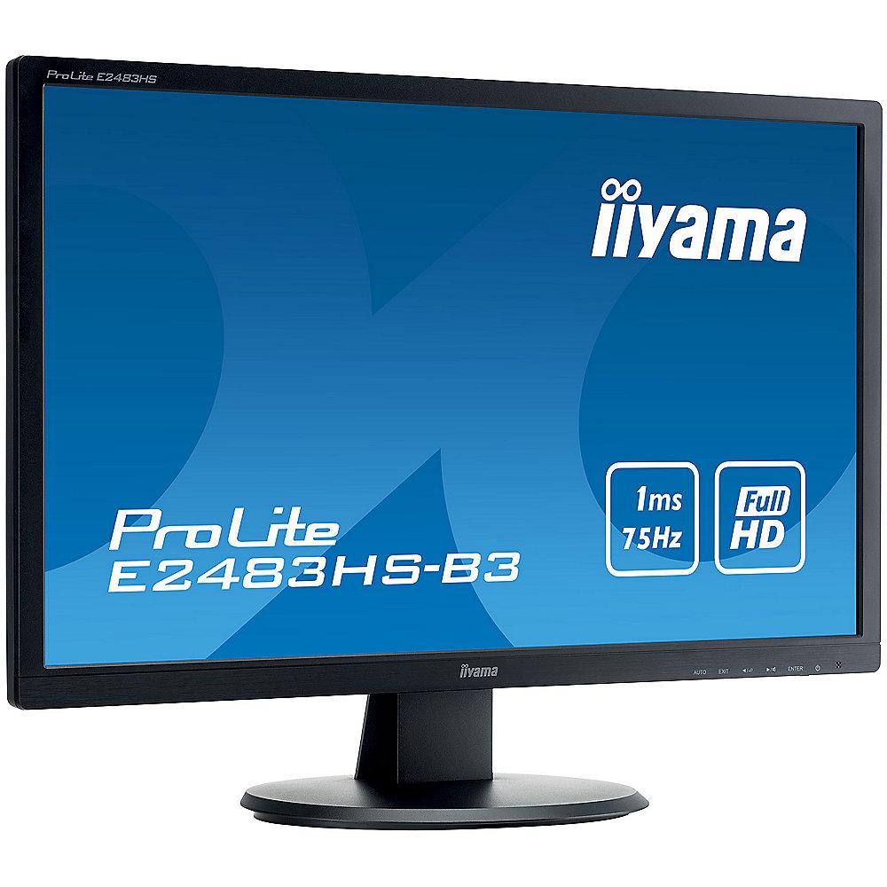 iiyama ProLite E2483HS-B3 61cm (24") 16:9 FullHD VGA/DP/HDMI 1ms 80Mio:1