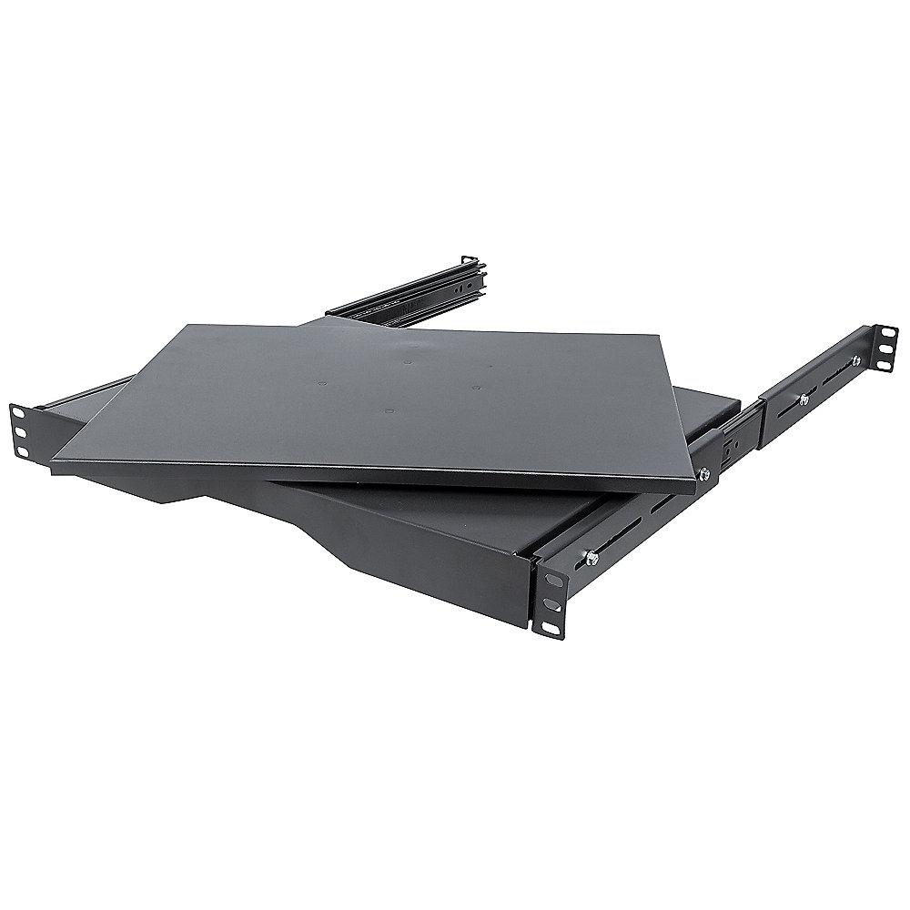 Intellinet 19 Zoll Fachboden Ablagefläche drehbar 90° 1HE 330mm Tiefe schwarz