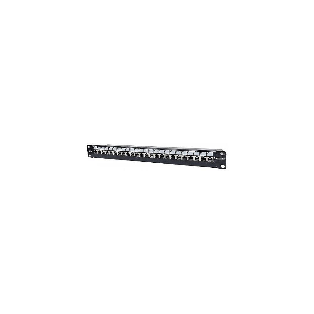 Intellinet Abschließbares 24-Port Cat6 Patchpanel ungeschirmt schwarz / silber