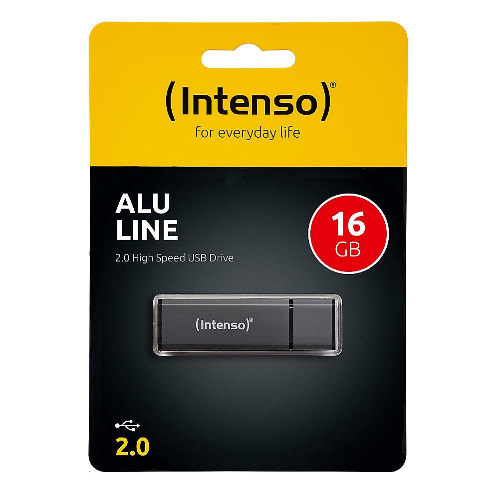 Intenso 16GB Alu Line USB 2.0 Stick anthrazit Aluminium