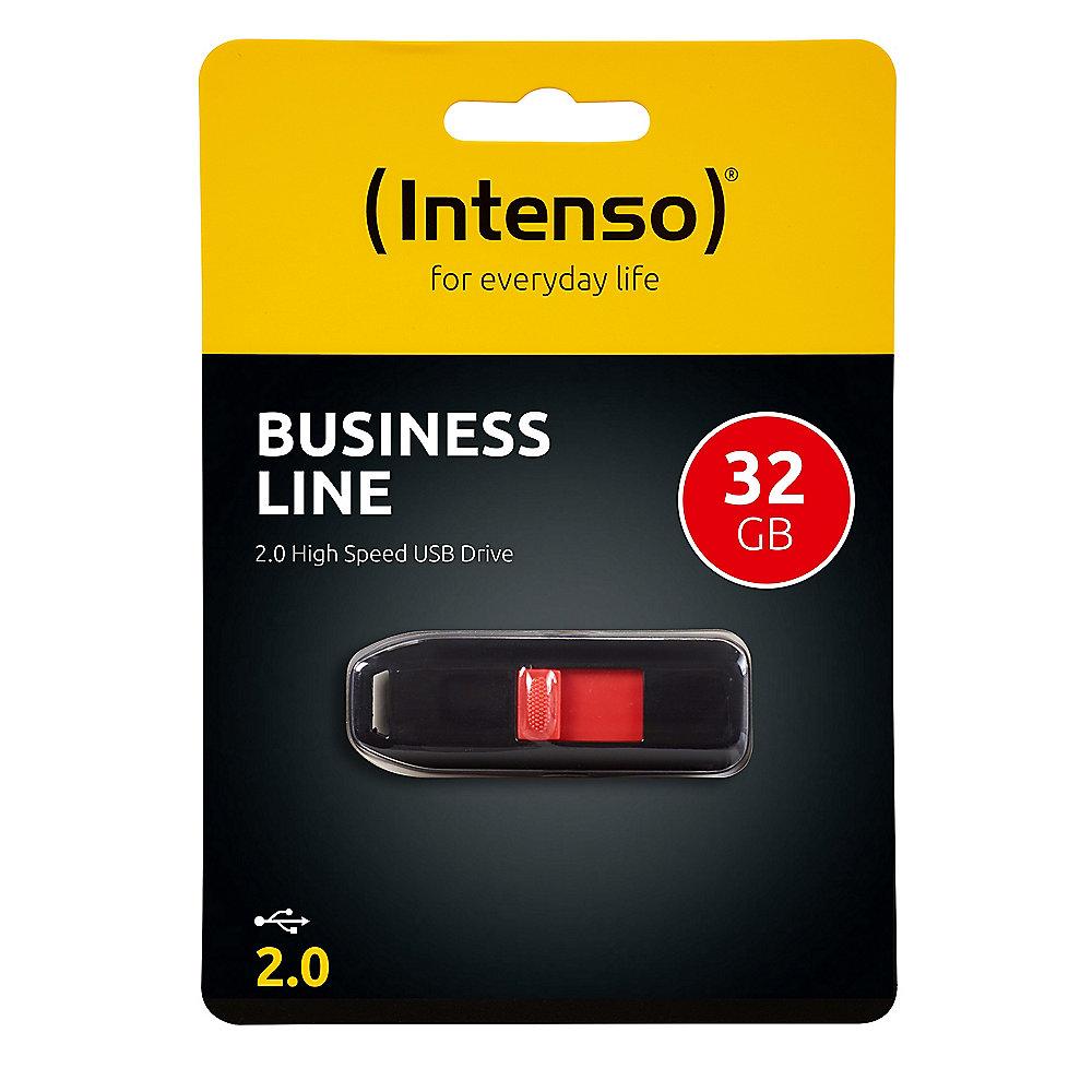 Intenso 32GB Business Line USB 2.0 Stick schwarz/rot, Intenso, 32GB, Business, Line, USB, 2.0, Stick, schwarz/rot
