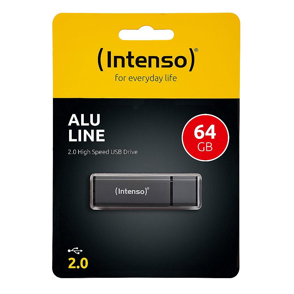 Intenso 64GB Alu Line USB 2.0 Stick anthrazit Aluminium