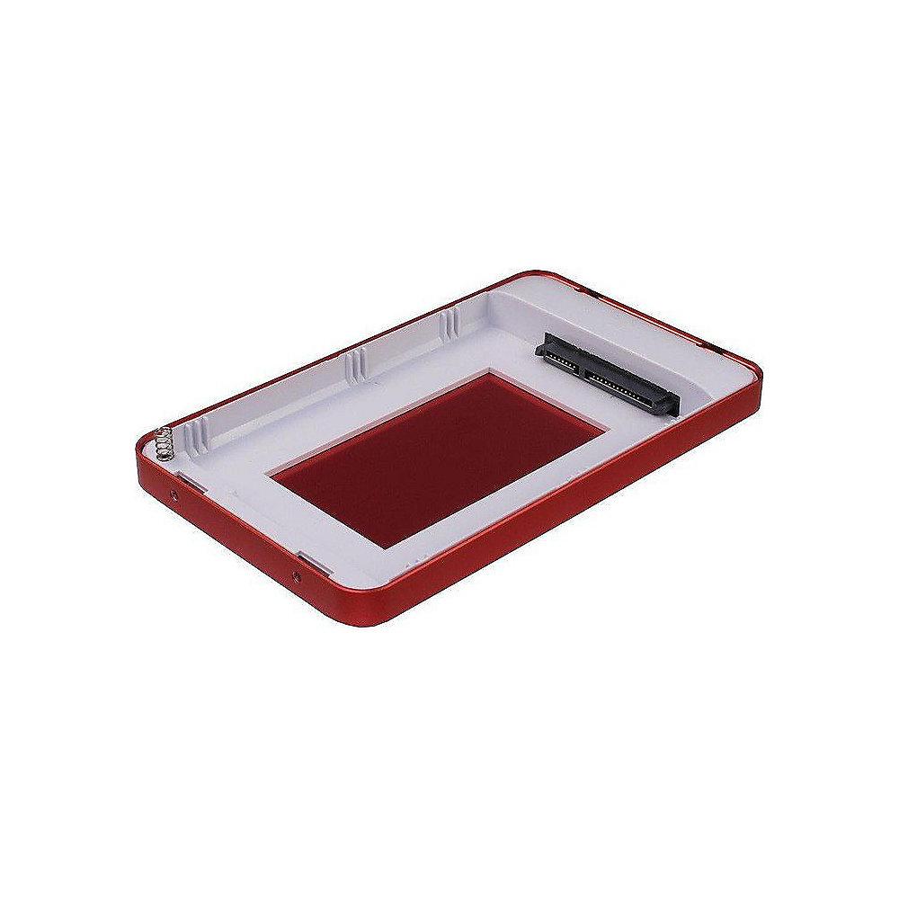 InterTech Argus GD-25609 2.5 Zoll Festplatten Gehäuse USB-C 3.0 rot, InterTech, Argus, GD-25609, 2.5, Zoll, Festplatten, Gehäuse, USB-C, 3.0, rot