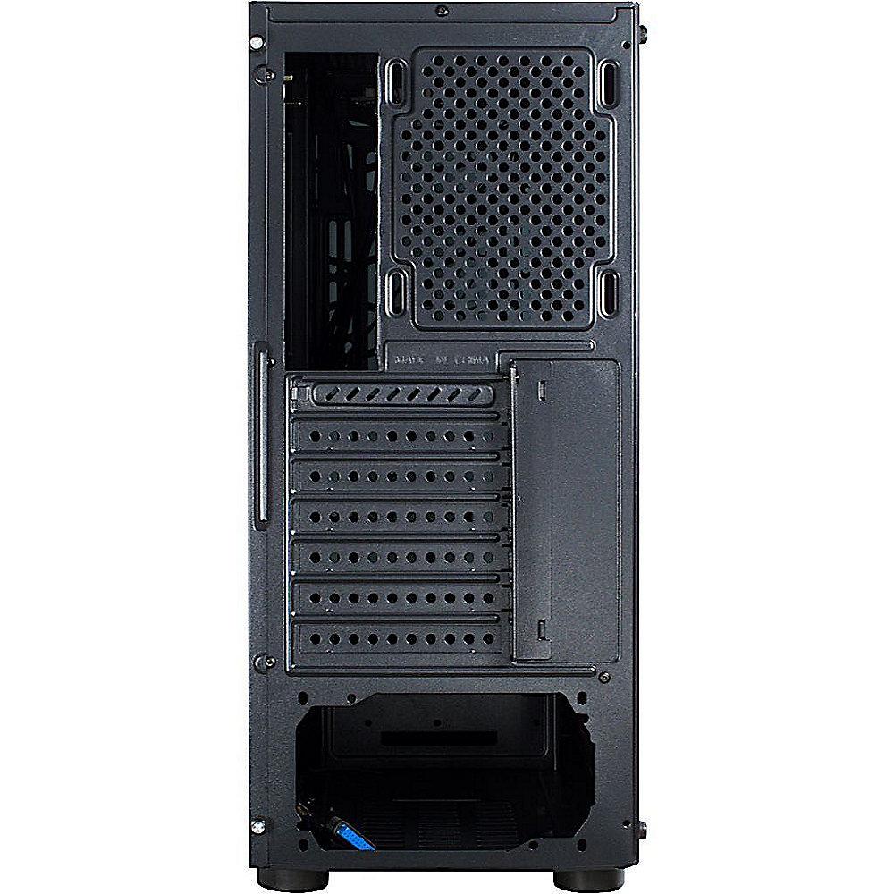 InterTech CXC2 Midi Tower ATX Gaming Gehäuse Seitenfenster, blaue LED