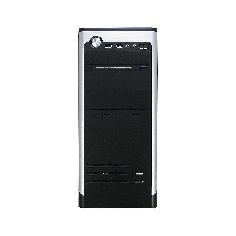 InterTech Redeye AOC-7740 Midi Tower USB3.0 Silber/Schwarz (ohne Netzteil), InterTech, Redeye, AOC-7740, Midi, Tower, USB3.0, Silber/Schwarz, ohne, Netzteil,