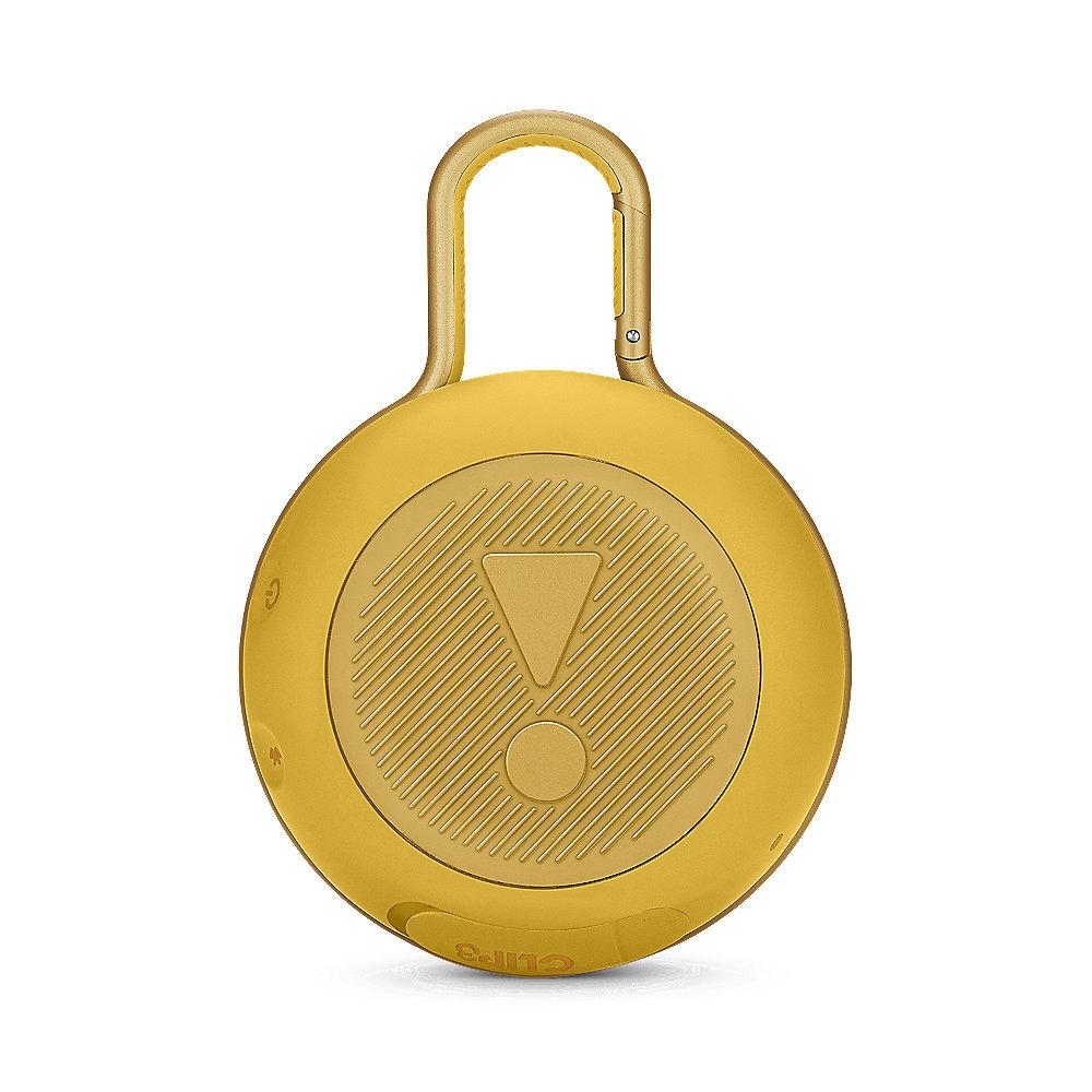JBL Clip 3 Gelb Tragbarer Bluetooth-Lautsprecher wasserdicht nach IPX7