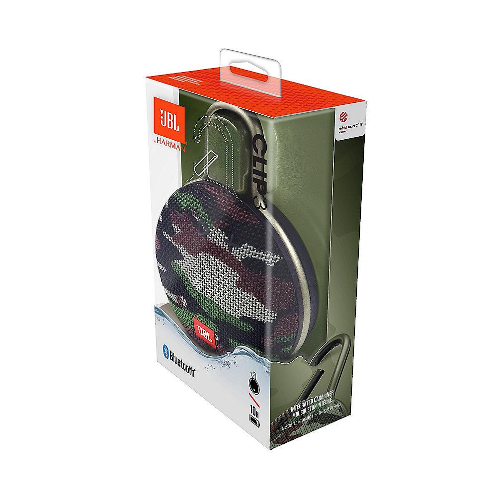 JBL Clip 3 Squad Tragbarer Bluetooth-Lautsprecher wasserdicht nach IPX7