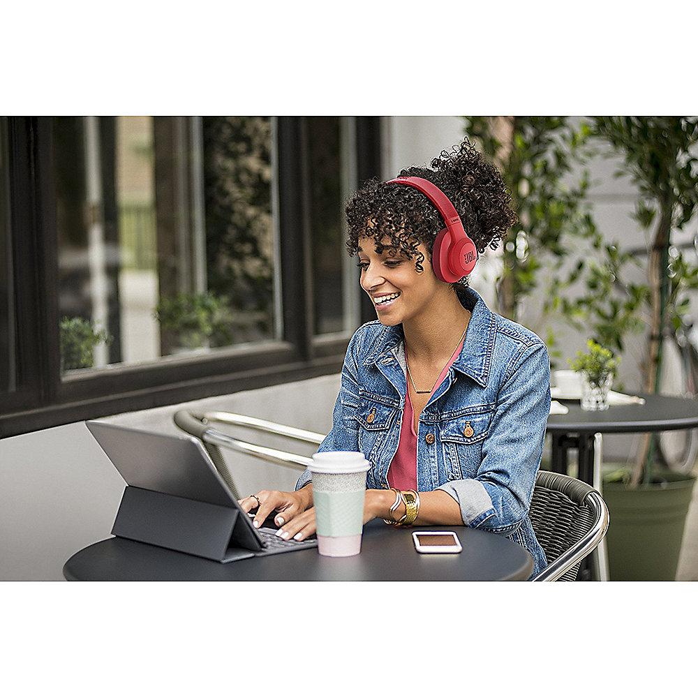 JBL E55BT Rot - Over-Ear - Bluetooth Kopfhörer mit Mikrofon