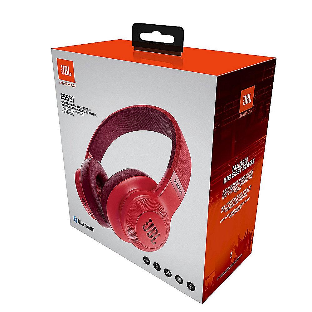 JBL E55BT Rot - Over-Ear - Bluetooth Kopfhörer mit Mikrofon