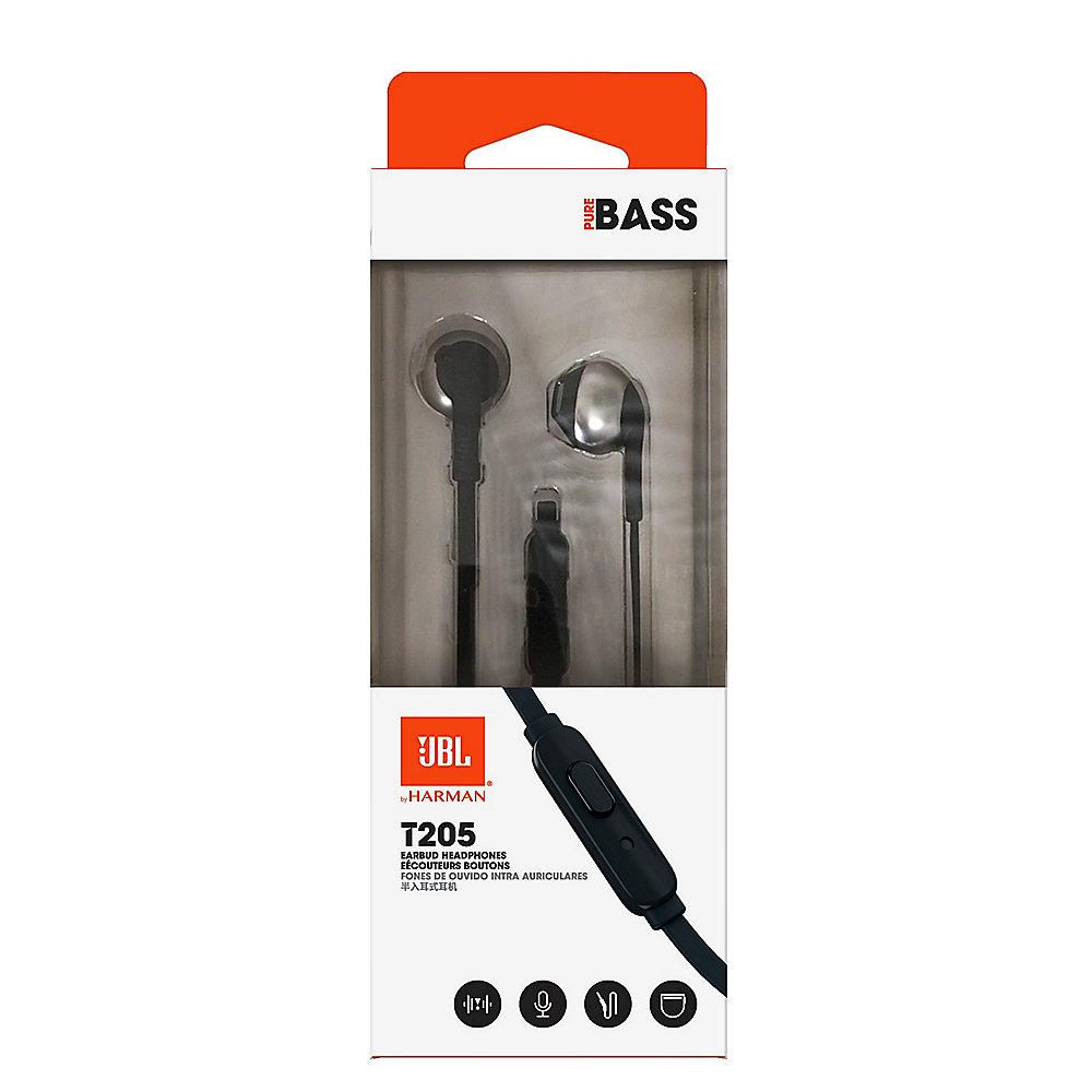 JBL T205 Schwarz - In Ear-Kopfhörer mit Mikrofon