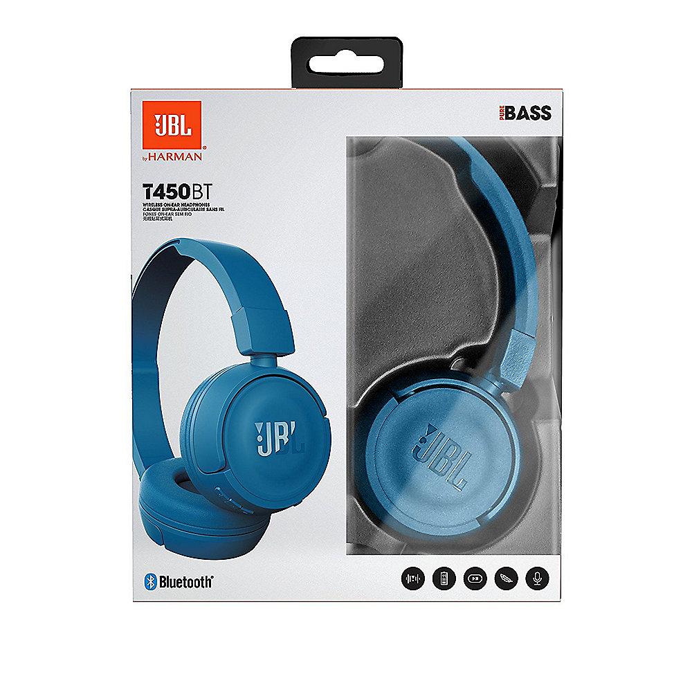 JBL T450BT Blau - On Ear-Bluetooth Kopfhörer mit Mikrofon