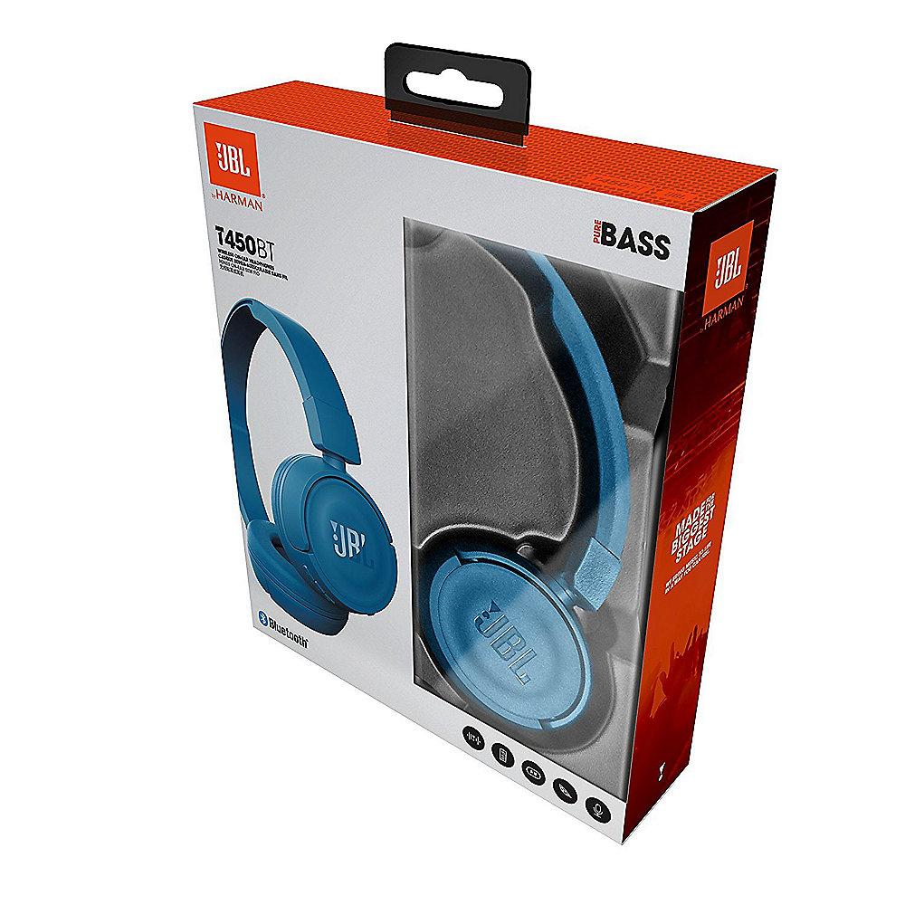 JBL T450BT Blau - On Ear-Bluetooth Kopfhörer mit Mikrofon