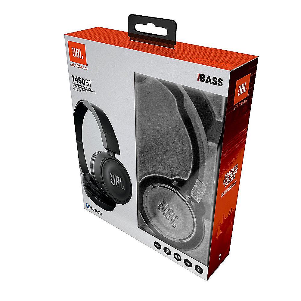 JBL T450BT Schwarz - On Ear-Bluetooth Kopfhörer mit Mikrofon