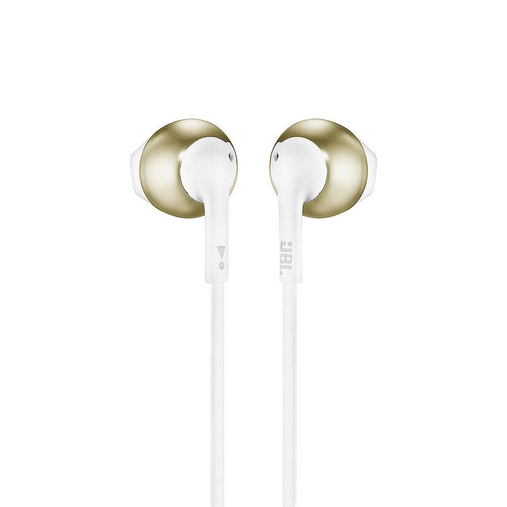 JBL TUNE 205BT Weiß/Gold - In-Ear-Bluetooth-Kopfhörer m. Mikro