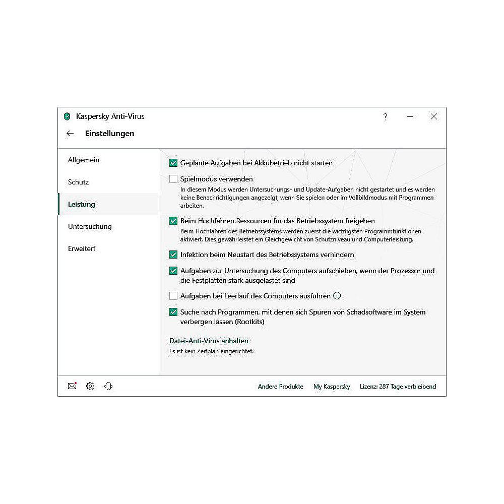Kaspersky Anti-Virus 2019 Upgrade 1PC 1Jahr Minibox / Produkt Key
