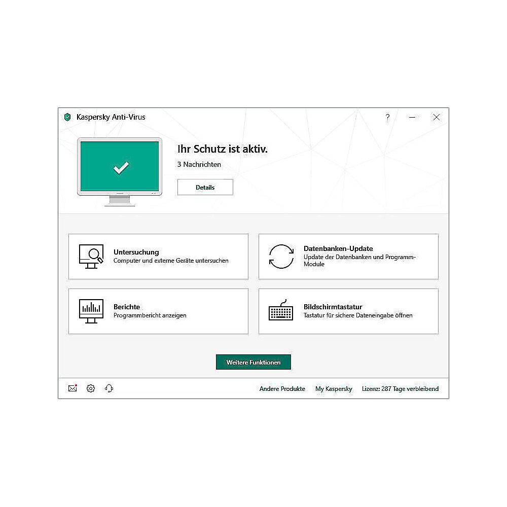 Kaspersky Anti-Virus 2019 Upgrade 1PC 1Jahr Minibox / Produkt Key