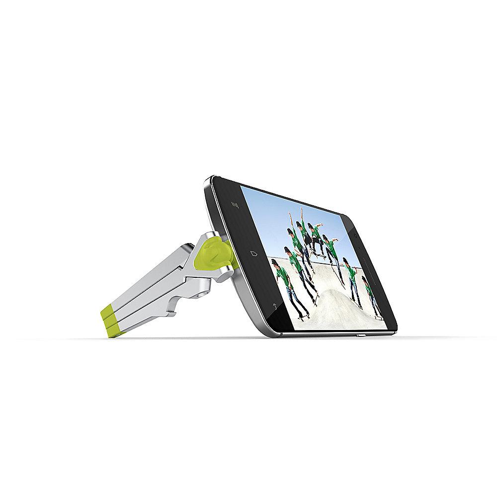 Kenu Stance Kompaktstativ für Smartphones mit Micro-USB, silber/grün, Kenu, Stance, Kompaktstativ, Smartphones, Micro-USB, silber/grün