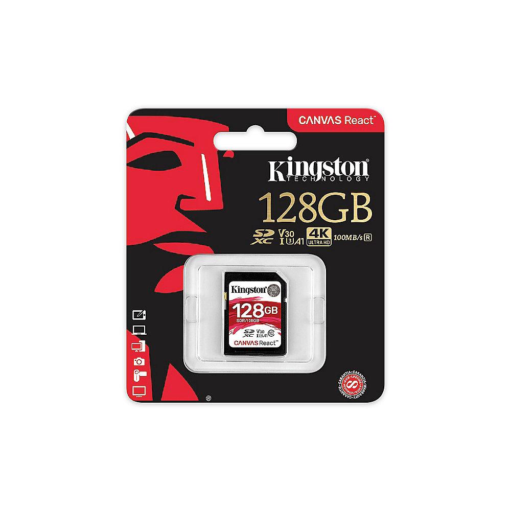 Kingston Canvas React 128 GB SDXC Speicherkarte (80 MB/s, Class 10, V30, A1)