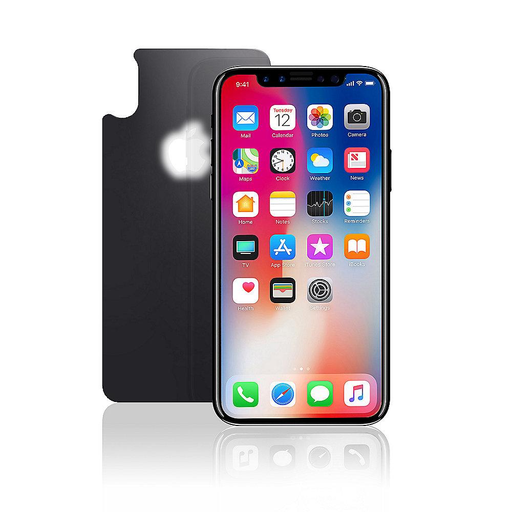 KMP Hartglas Comfort Slim Rückseitenschutz für iPhone X, grau