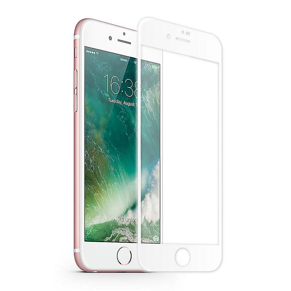 KMP Hartglas Displayschutz für iPhone 8, frame white